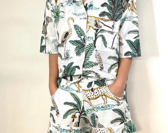 Jungle print women night suit