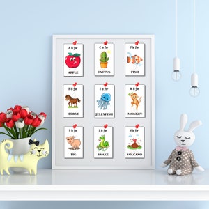 Alphabet-Karteikarten | Lernkarten | Montessori Karteikarten | Natur Alphabet | ABC Lernkarten für Kinder | A-Z druckbare Karteikarten