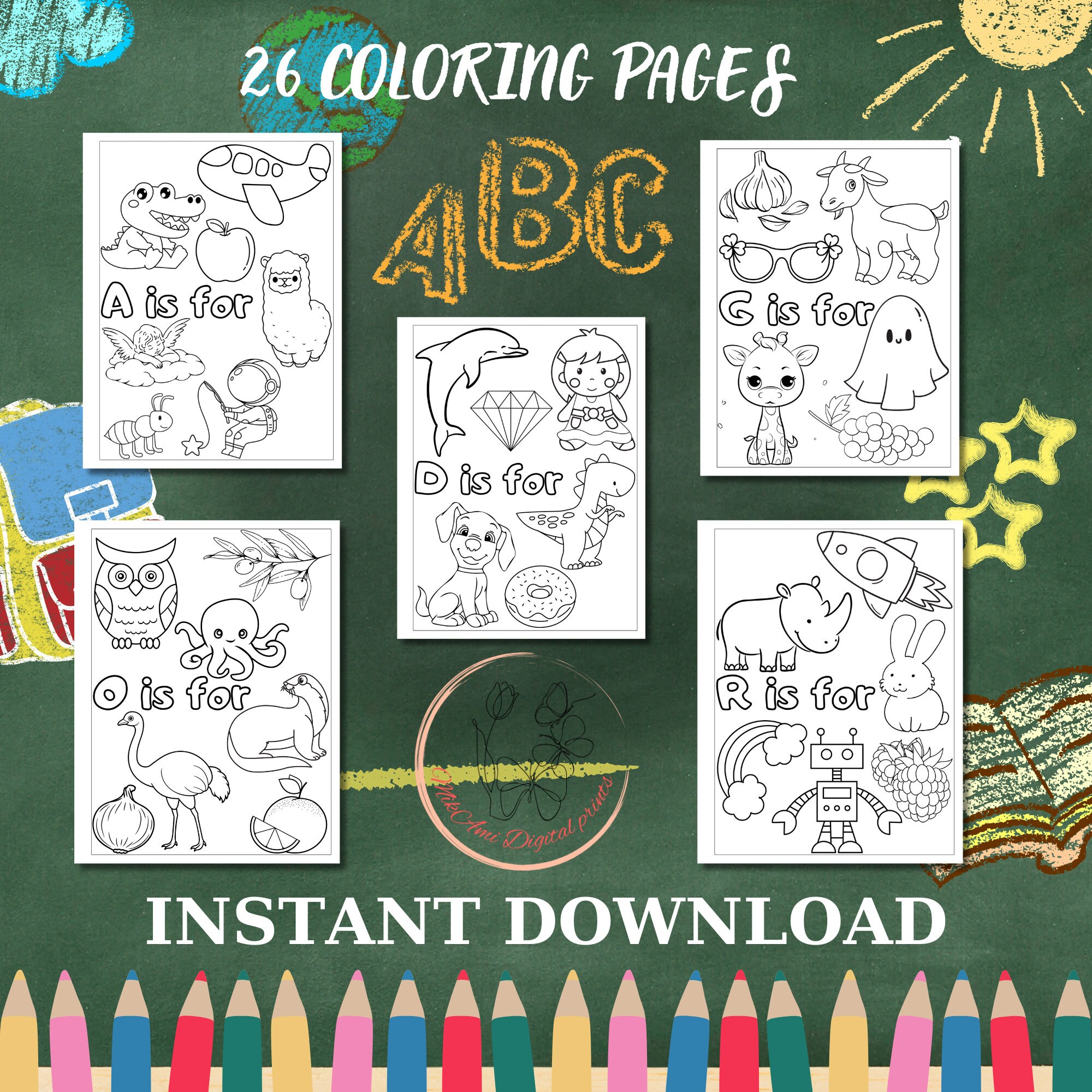 ABC Coloring Pages | 26 Printable Alphabet Coloring Pages Worksheets ...