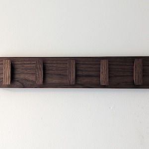 Solid Black Walnut Scandi Coat Rack: Wooden Coat Hooks