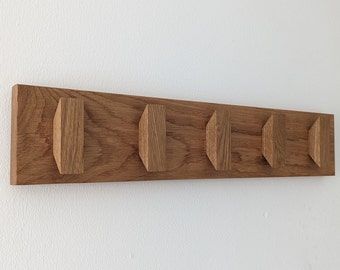 Solid Oak Coat Hooks, Wooden Coat Rack, Scandi Coat Pegs