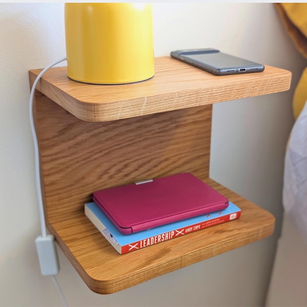 Solid Oak Floating Bedside Shelf - Custom sizes
