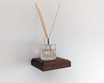 Small Floating Shelf - Solid Black Walnut - Screw in Shelf for plants, candles, pictures or ornaments.