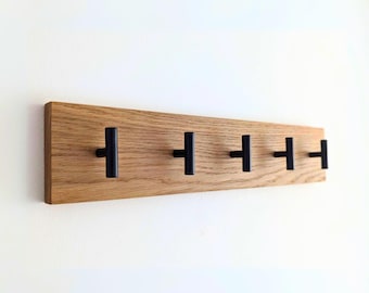 Solid Oak Coat Rack - Choice of Hooks