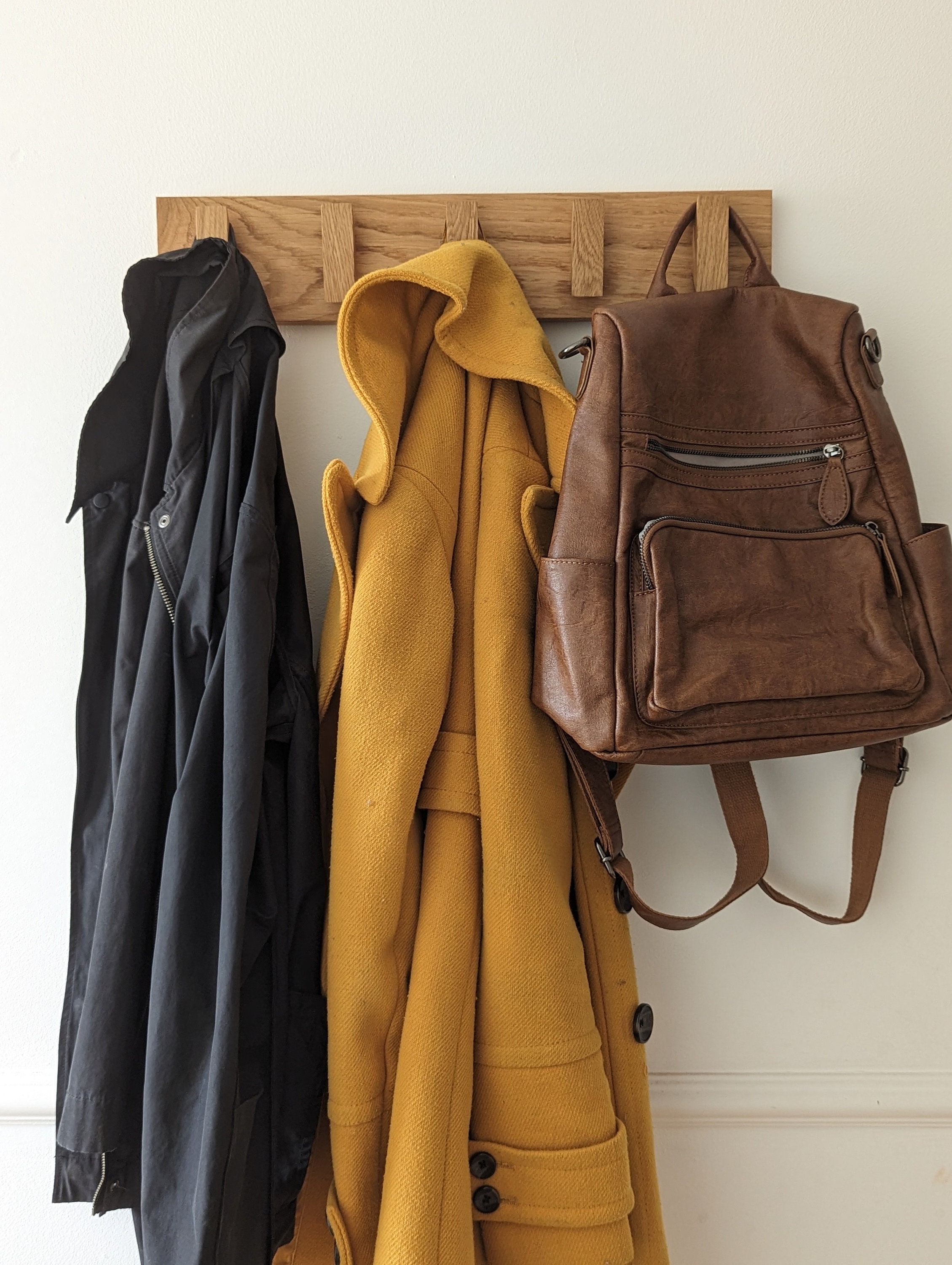 Solid Oak Coat Hooks Wooden Coat Rack Scandi Coat Pegs Etsy