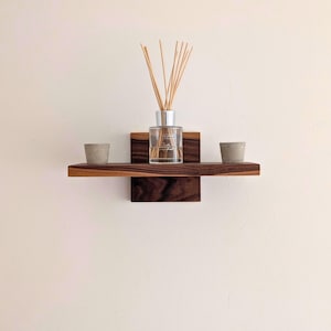 Black Walnut Small Floating Shelf: Scandi Style Plant Display