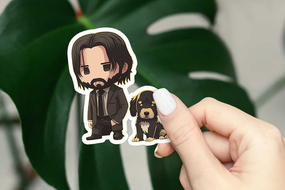 Cute John Wick With Pup Sticker Keanu Reeves Sticker - Etsy