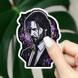 Lilafarbener John Wick Circa 100% Baumwolle Aufkleber