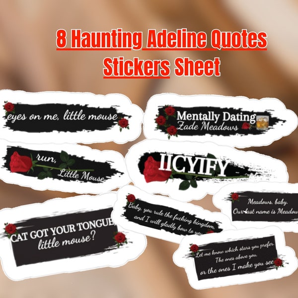 8 Haunting Adeline Stickers Bundle Sheet Decals, H.D. Carlton Sticker