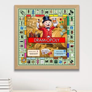 Decorazione murale ispirata al Whiskey Monopoly - Regalo per amanti del whisky, collezionisti e appassionati - Decorazioni fatte a mano in stile distilleria