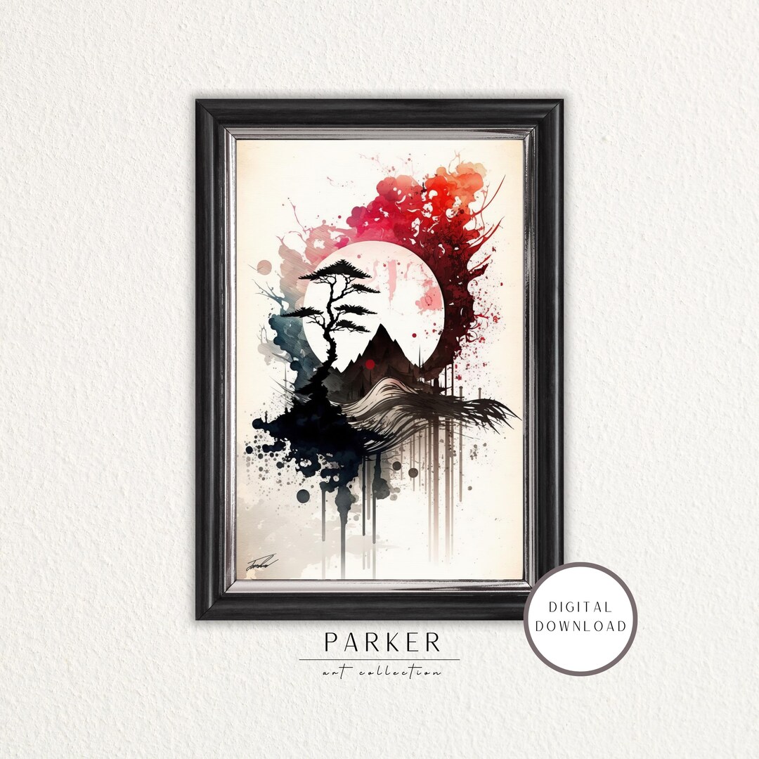 Abstract Japanese Art PRINTABLE, Modern Japanese Art Print, Japanese Minimal Art, Japanese