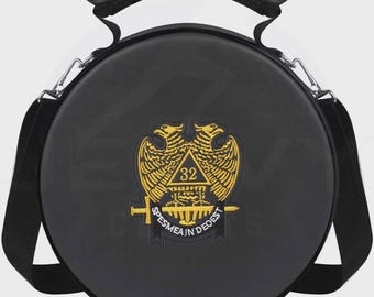 32nd Degree Masonic Hat Case: Scottish Rite Eagle Emblem, Freemason Regalia Storage