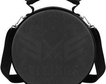 Masonic Crown Cap Case – Black Faux Leather Regalia Storage with Velvet Lining