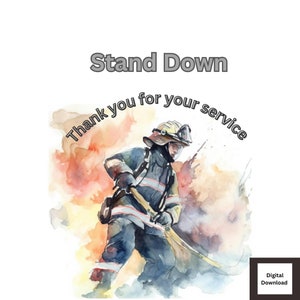 Carte de retraite des pompiers en téléchargement numérique, cadeau de retraite de la carte-cadeau des pompiers, carte de remerciement Bonne retraite. Carte bien faite.