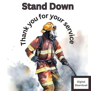 Carte de retraite des pompiers en téléchargement numérique, cadeau de retraite de la carte-cadeau des pompiers, carte de remerciement Bonne retraite. Carte bien faite.
