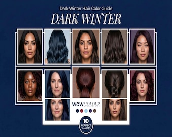Guía de color de cabello oscuro de invierno / Análisis de color estacional (PDF)