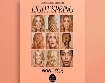 Guía de color de cabello primaveral claro / Análisis de color estacional (Descarga instantánea)