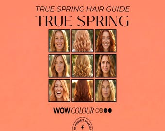 Guía de color de cabello para la primavera / Análisis de color de temporada (Descarga instantánea)