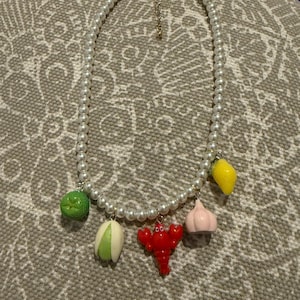 Italian summer inspired  charm necklace handmade