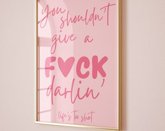 Motivational Quote Print, Minimalist Pink Poster, Trendy Livin Room Decor, Pink Girly Poster, Pink Aesthetics, Pink Dorm Decorations, Cute