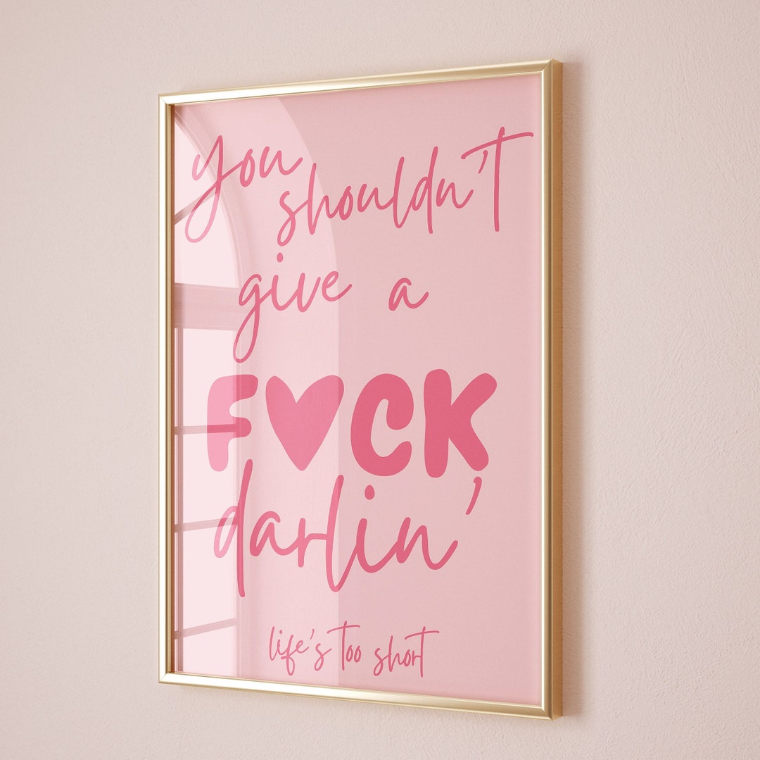 Motivational Quote Print, Minimalist Pink Poster, Trendy Livin Room ...