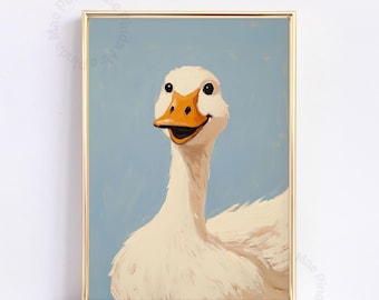 Silly Goose Painting: Trendy Nursery Wall Art (Digital Download)