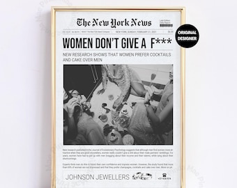 Newspaper Print Poster: Retro It Girl Dorm Decor (Digital Download)
