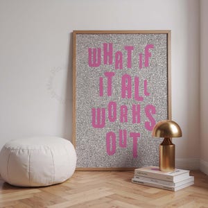 Pink Positive Quote Print, Newspaper Girly Dorm Decor, Apartment Aesthetic Print, Bathroom Affirmation Art, Preppy Pink Motivational Poster