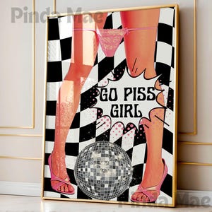 Go Piss Girl Funny Bathroom Print, Pop Art Wall Art, Printable Art ...