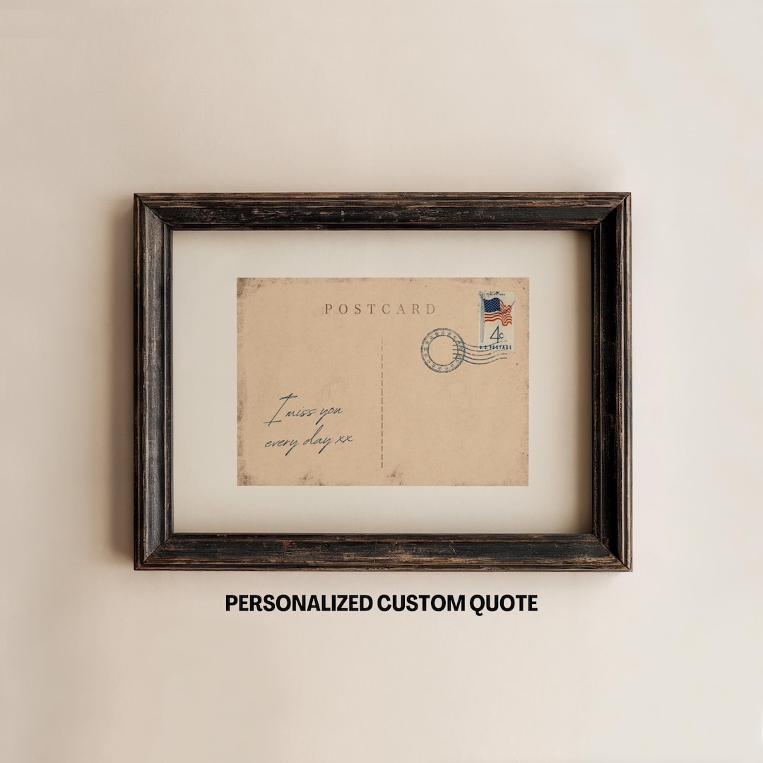 Postscript Prints Custom Vintage Postcard Print: Personalized Quote Art - Etsy