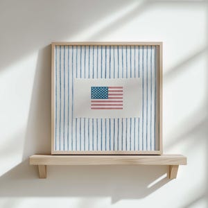 Drapeau américain à rayures vintage, décoration rétro western côtière, décoration de dortoir esthétique, affiche tendance du 4 juillet, décoration de la fête de l'indépendance