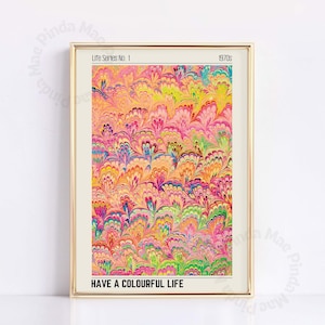 Colorful Retro Psychedelic Poster, Vintage Aura, Trendy Maximalist Wall Art, Aesthetic Room Decor, Vibrant Colourful Instant Download