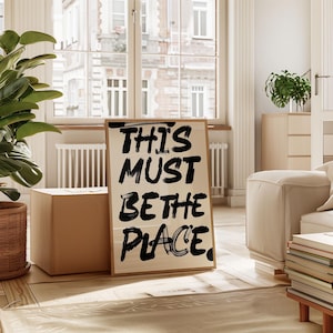 This Must Be The Place, Trendy Wall Art Prints, Retro Bar Cart Decor, Neutral Wall Art, Trendy Printable Wall Art Digital, Retro Black Beige