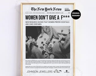 Feminist Newspaper Print: Retro Cocktail Poster (Digital Download)