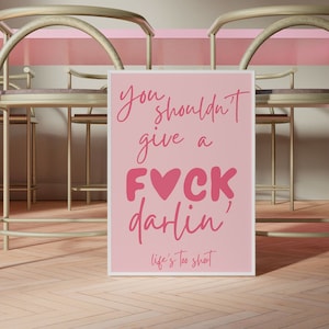 Motivational Quote Print, Minimalist Pink Poster, Trendy Livin Room ...