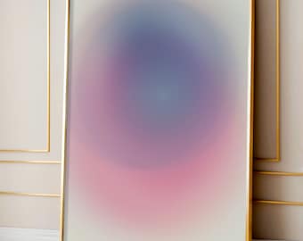 Lila Farbverlauf Aura Print: Retro spirituelles Wohndekor