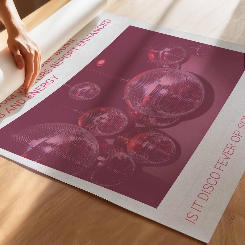 Disco Poster Pink, Trendy Don't Do Coke Newspaper Print, Funny News Headline Wall Art, Aesthetic Apartment Decor, College Dorm