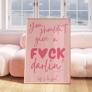 Motivational Quote Print, Minimalist Pink Poster, Trendy Livin Room ...