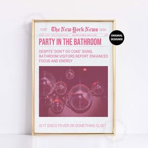 Disco Poster Pink, Trendy Don't Do Coke Newspaper Print, Funny ...