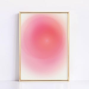 Aura Art Print Gradient Aura Digital Print Pink Aura Wall Art Abstract Pink Poster Affirmation Poster Trendy Angel Number Print Y2K Aura Art