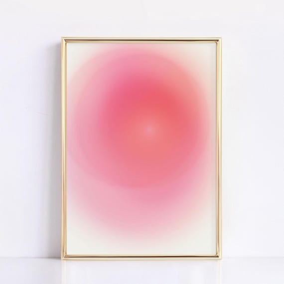 Pink Aura Art Print: Gradient Y2K Wall Decor (Digital Download)