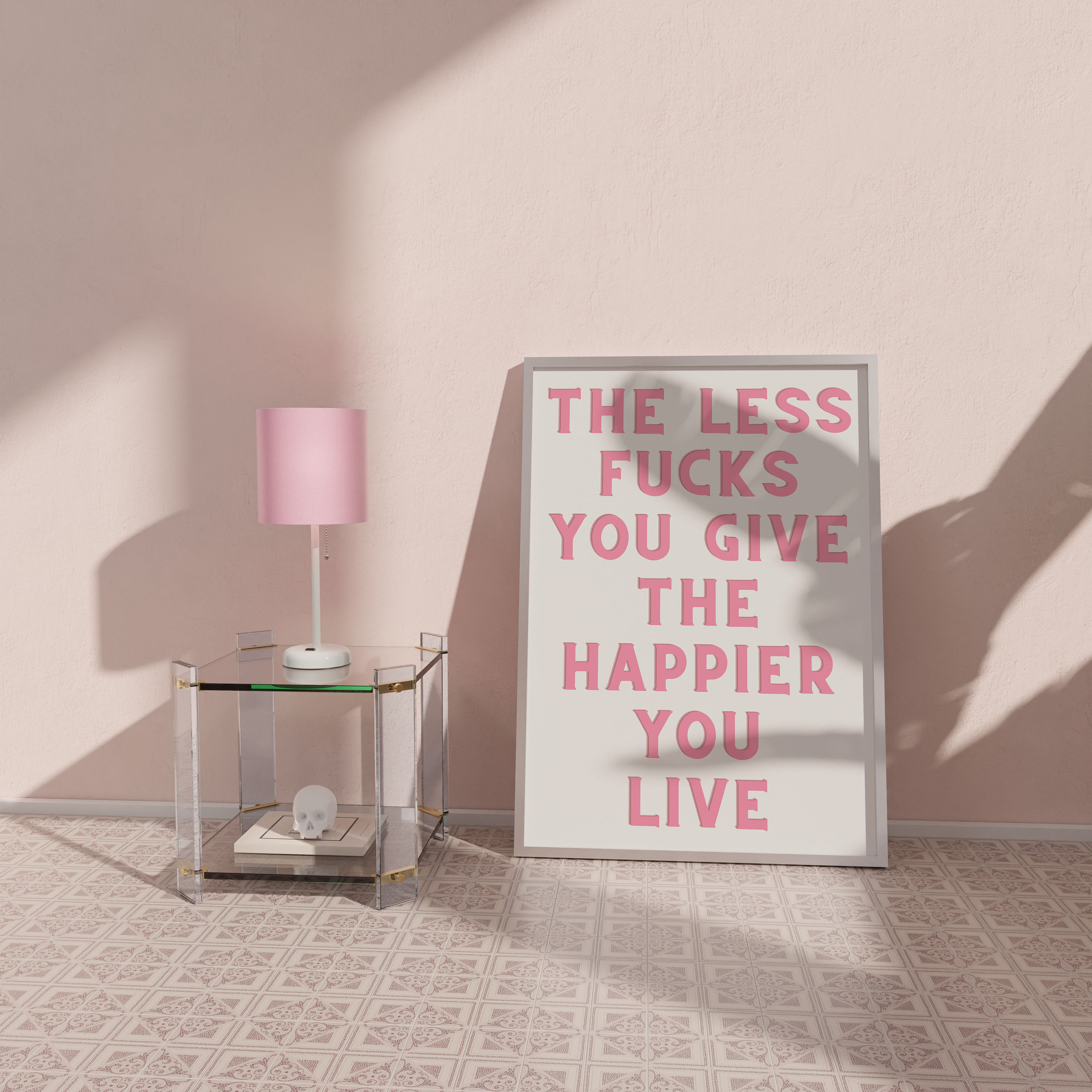 No Fucks Funny Pink Physical Wall Art Sweary Print Dressing Room Wall Art Funny Bathroom Quote Poster Trendy Dorm Bedroom Office Print