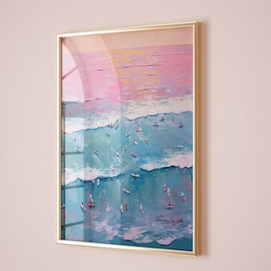 Vintage Surf Poster, Surf Wandkunst, Küstenwandkunst, Strand Dekor, Wand Kunst Drucke Trendy, Preppy Raum Dekor, Zellen Dekor, ästhetischer Druck