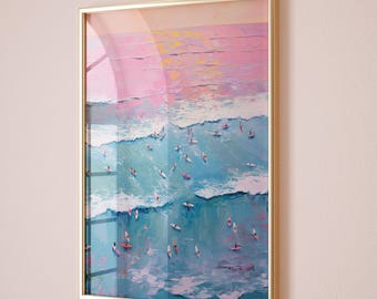 Vintage Surf Poster, Surf Wall Art, Coastal Wall Art, Beach Decor, Wall Art Prints Trendy, Preppy Room Decor, Cubicle Decor, Aesthetic Print
