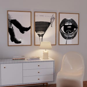 Retro Trendy Poster Set of 3, Preppy Dorm Room Decor, Aesthetic Apartment Decor, Funky Art Set, Modern Gallery Wall Set, Cool Bar Cart Decor