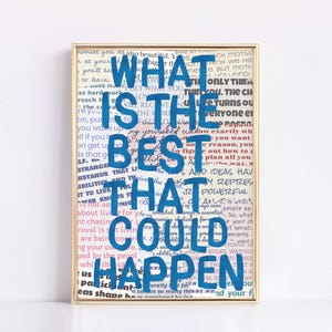 What&#39;s the best that could happen quote poster, Uplifting quote art print, Trendy  aesthetic wall art, Affirmations Print, Typography art