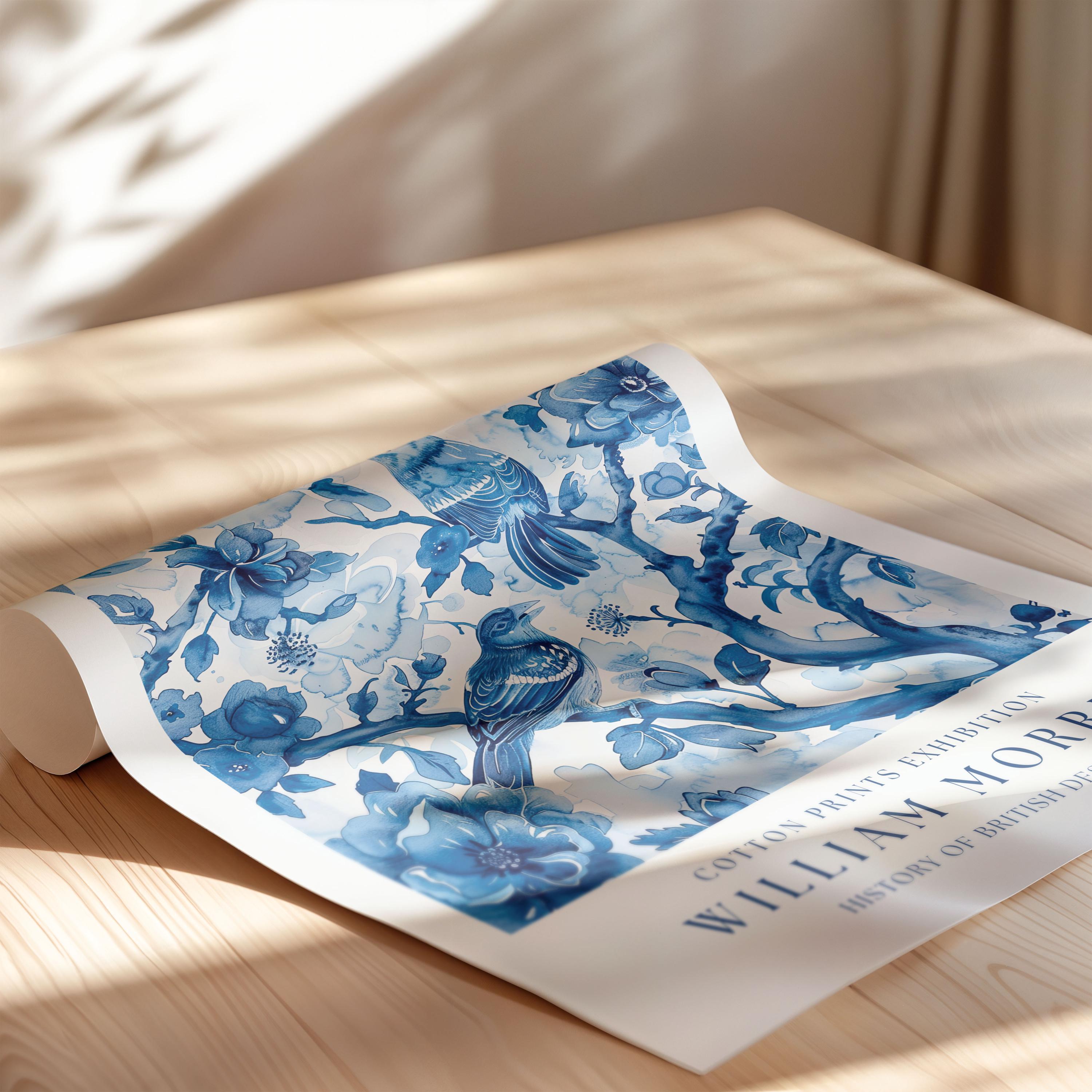 SIGNINART Gerahmte Leinwand-Kunst – Chinoiserie Blumen In Blau/weiß, Minimalistisch, Für Wohnzimmer & Schlafzimmer