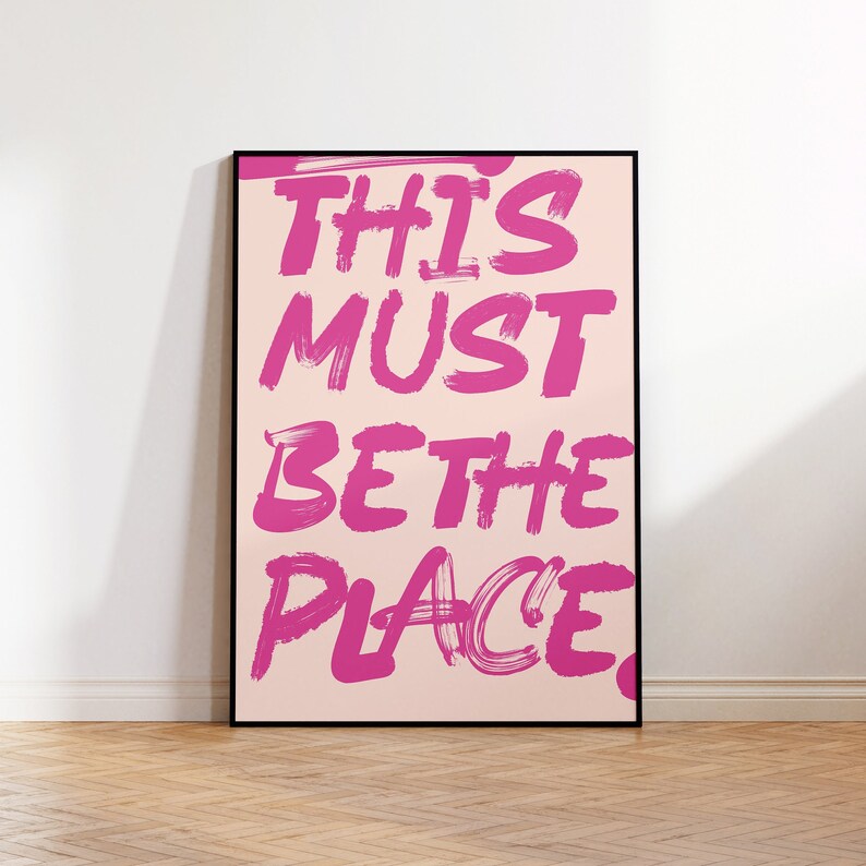 Trendy Pink Room Decor Aesthetic Pink Wall Art Preppy Quote Etsy