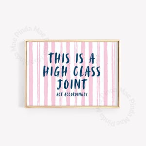 Preppy Pink Quote Wall Art, Funny Digital Poster Download, Horizontal Aesthetic Dorm Room Decor, Blue Printable Aesthetic Apartment Poster