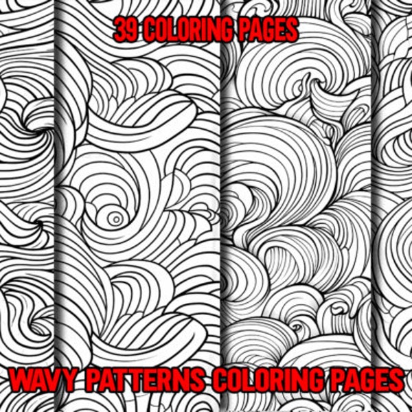 Soothing Waves: Relaxing Wavy Patterns Coloring Pages for Ultimate Tranquility